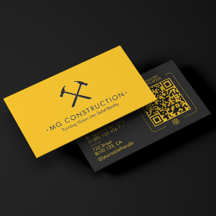 Carte De Visite Entrepreneur Général Construction Jaune Noir