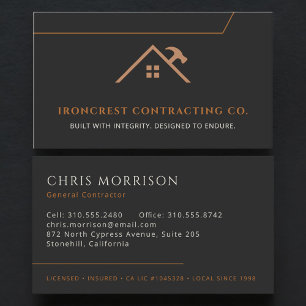 Carte De Visite Entrepreneur général de construction