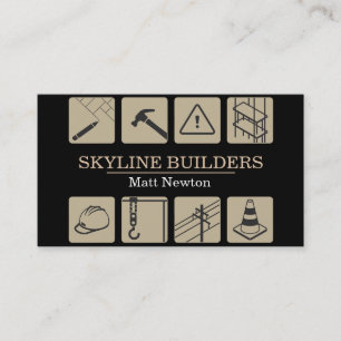Carte De Visite Entrepreneur général de construction du chef de 