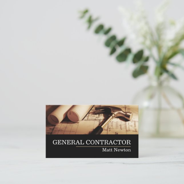 Carte De Visite Entrepreneur général Directeur de construction de  (Debout devant)