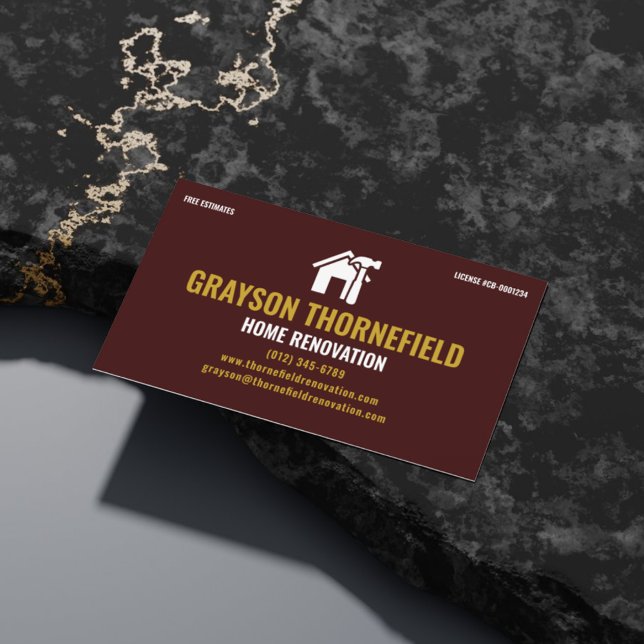 Carte De Visite Entrepreneur Général en Rénovation de Maison Marro (Créateur téléchargé)