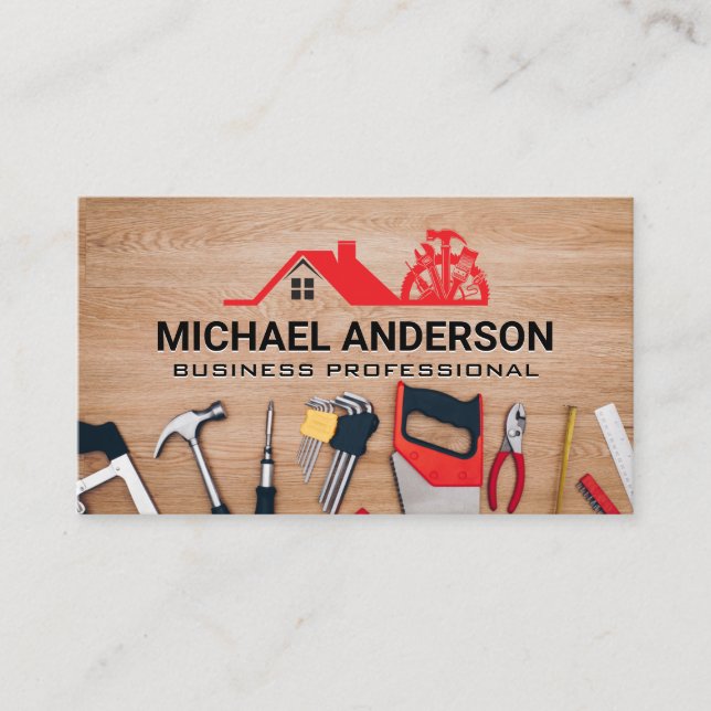 Carte De Visite Entrepreneur général | Outils de quincaillerie (Devant)