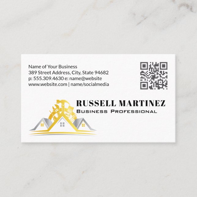 Carte De Visite Entrepreneur général | Rénovations de maison (Devant)