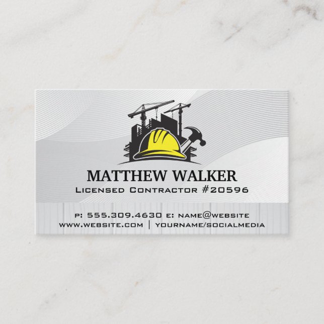 Carte De Visite Entrepreneur général | Réparation de maison | Cons (Devant)