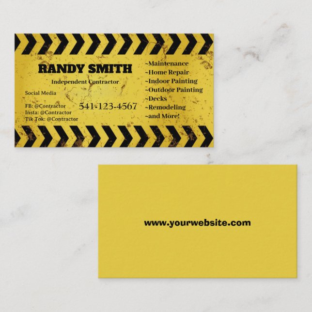 Carte De Visite Entrepreneur indépendant (Devant / Derrière)