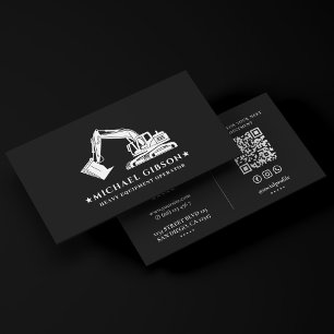 Carte De Visite Entrepreneur Opérateur d'Engins Lourds Constructio