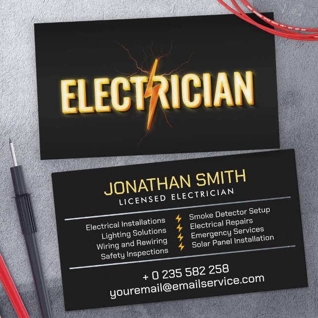 Carte De Visite Entrepreneur professionnel en électricité - Électr (Créateur téléchargé)