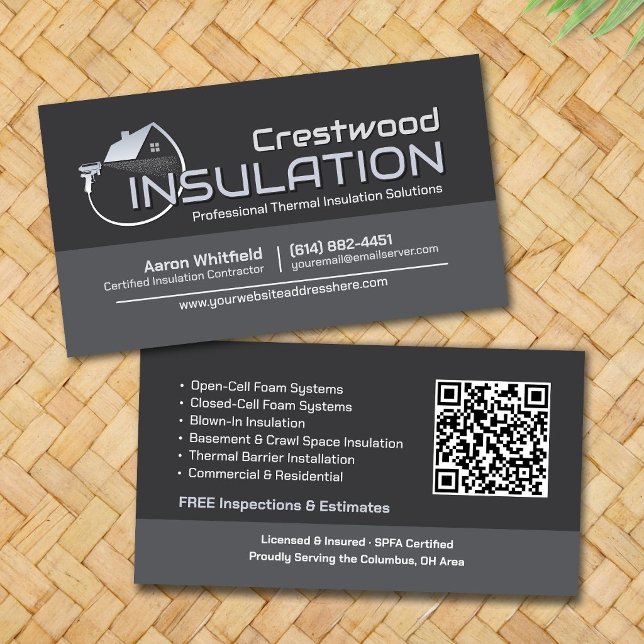 Carte De Visite Entrepreneur professionnel en isolation par mousse (Créateur téléchargé)