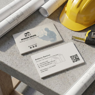 Carte De Visite Entrepreneurs de bâtiments commerciaux   Croquis g