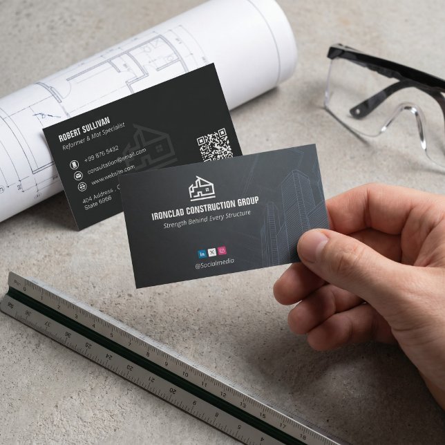 Carte De Visite Entrepreneurs de bâtiments commerciaux | Minimalis (Créateur téléchargé)