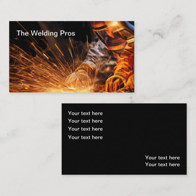 Carte De Visite Entrepreneurs de la construction de soudure (Devant / Derrière)