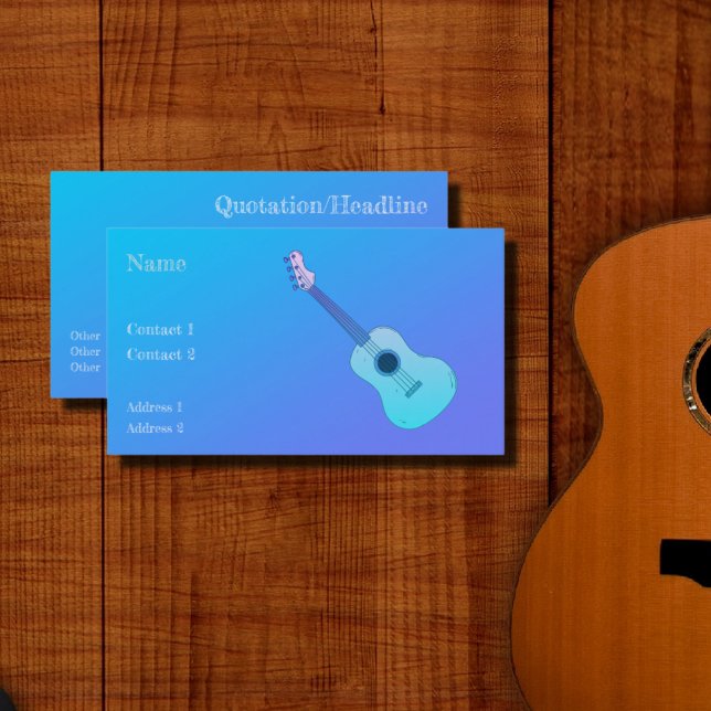 carte de visite entreprise à dégradé - guitare ble (Créateur téléchargé)