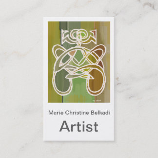 Carte De Visite Entreprise artistique moderne Vert Abstrait