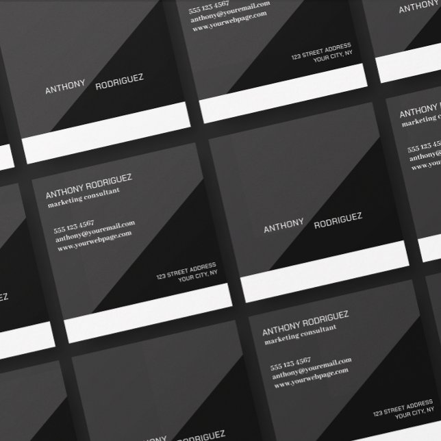 Carte de Visite Entreprise Carré Noir Minimal Mode (Card shown in 2.5 inch square. Choose paper and corner style.)