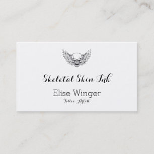 Carte De Visite Entreprise d'artiste de tatouage de crâne ailé got