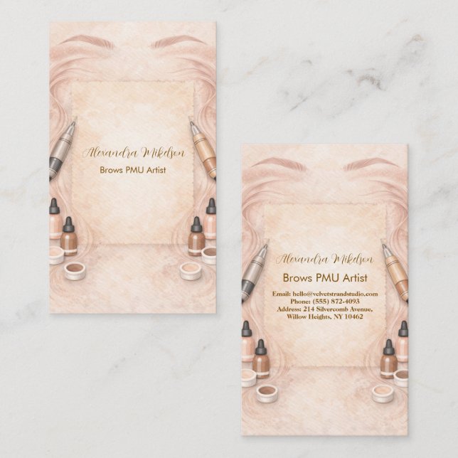 Carte De Visite Entreprise d'artiste PMU Luxury Brows (Devant / Derrière)