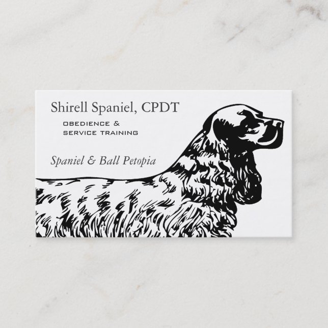 Carte De Visite Entreprise de chien Cocker Spaniel (Devant)