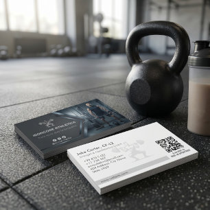 Carte De Visite Entreprise de coach CrossFit Acier métallique mo