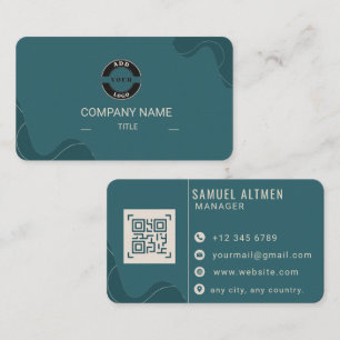 Carte De Visite Entreprise de code QR professionnel sarcelle et cr