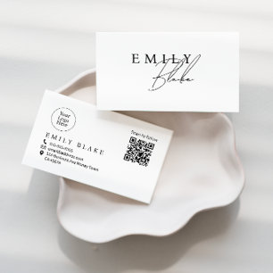 Carte De Visite Entreprise de code QR scannable moderne simple