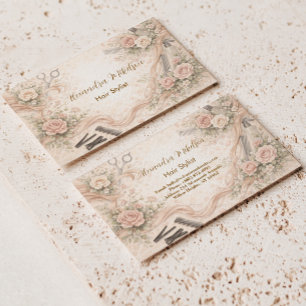 Carte De Visite Entreprise de coiffure florale douce