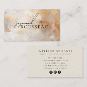 Carte De Visite Entreprise de concepteur d'intérieur en marbre dor