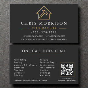 Carte De Visite Entreprise de construction Code QR moderne