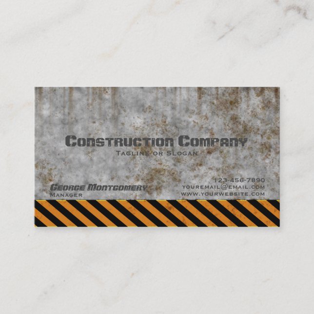 Carte De Visite Entreprise de construction concrète de précaution (Devant)