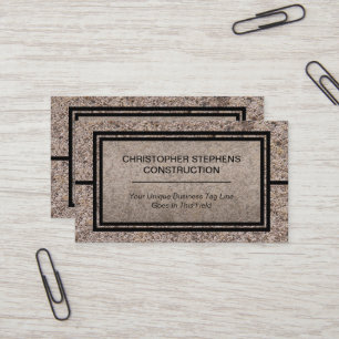 Carte De Visite Entreprise de construction concrète rustique