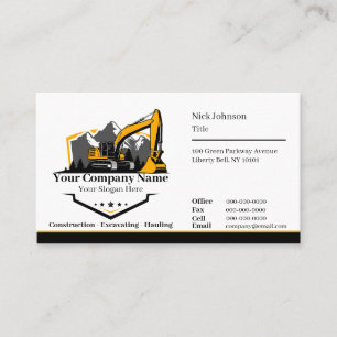 Carte De Visite Entreprise de Construction de Matériel Lourd Profe