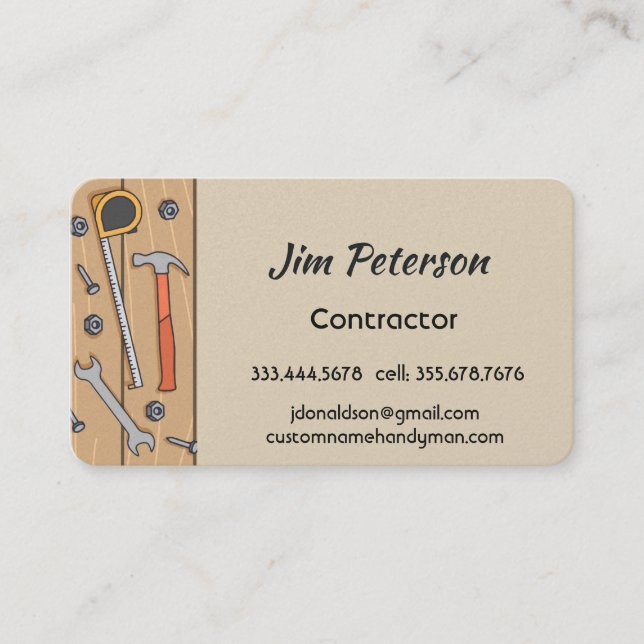 Carte De Visite Entreprise de construction d'entrepreneur (Devant)
