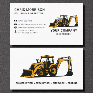 Carte De Visite Entreprise de construction d'équipement lourd mode