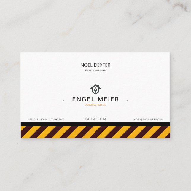 Carte de visite entreprise de construction jaune n (Devant)