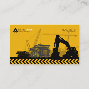 Carte de visite entreprise de construction jaune n