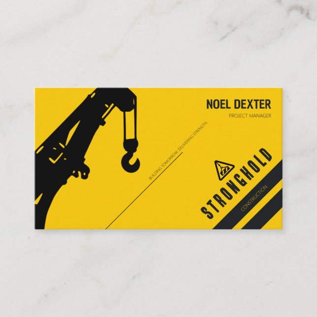 Carte de visite entreprise de construction jaune n (Devant)