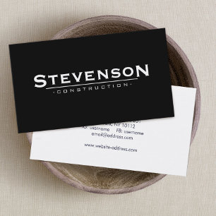 Carte De Visite Entreprise de construction Noir
