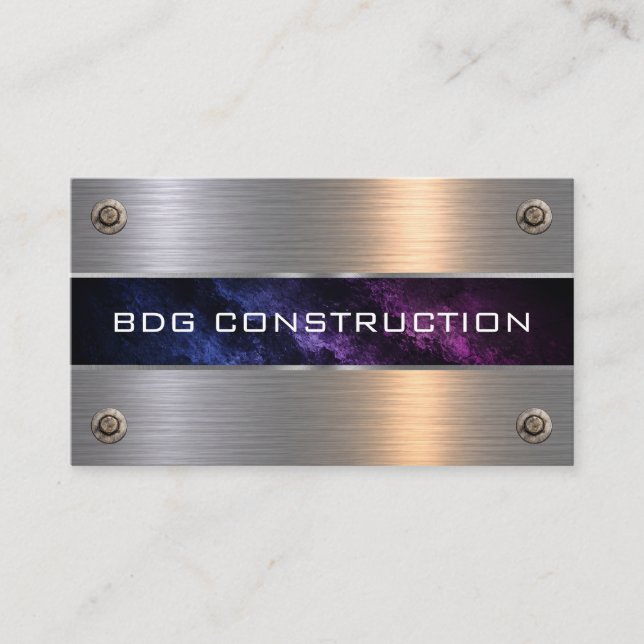 Carte De Visite Entreprise de Construction Professionnelle Élégant (Devant)