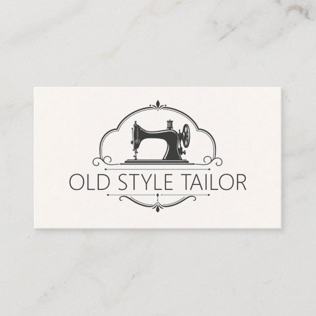 Carte De Visite Entreprise de Couture de Modification de Style Vin (Devant)