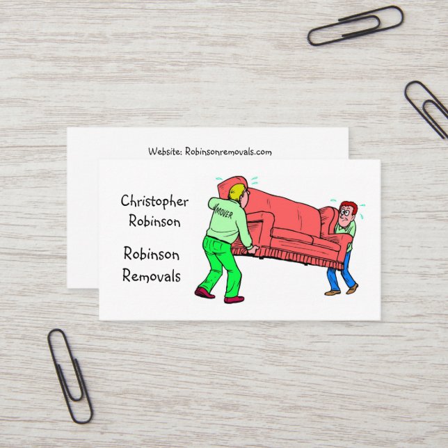 Carte De Visite Entreprise de déménagement (Devant/Arrière en situation)