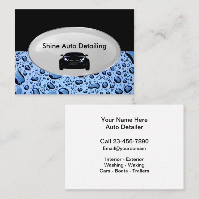 Carte De Visite Entreprise de detailing automobile (Devant / Derrière)