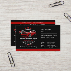 Carte De Visite Entreprise de lavage automobile de detailing profe