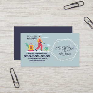 Carte De Visite Entreprise de lavage sous pression illustrée 