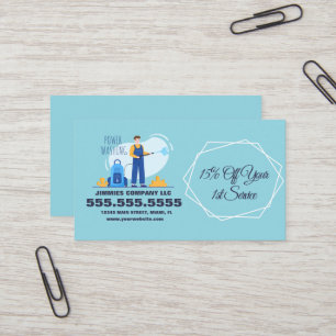 Carte De Visite Entreprise de lavage sous pression illustrée B