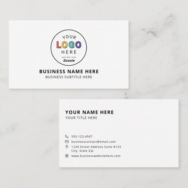 Carte De Visite Entreprise de logo personnalisé sur mesure (Devant / Derrière)