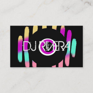 Carte De Visite Entreprise de musique de DJ Neon et Noir