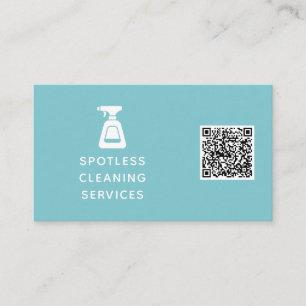 Carte De Visite Entreprise de nettoyage QR Code Spray bouteille Aq