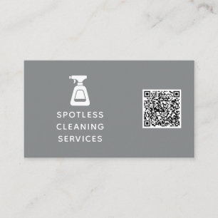 Carte De Visite Entreprise de nettoyage QR Code Spray bouteille Gr