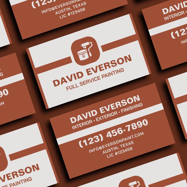 Carte De Visite Entreprise de peinture à service complet Coordonné (Créateur téléchargé)