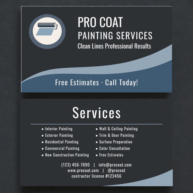 Carte De Visite Entreprise de peinture professionnelle (Créateur téléchargé)