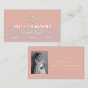 Carte De Visite Entreprise de photographie Bloc de couleur rose bl